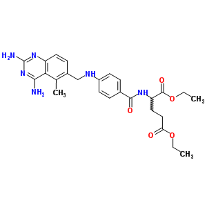 (9CI)-N-[4-[[(2,4-二氨基-5-甲基-6-喹唑啉)甲基]氨基]苯甲酰基]-L-谷氨酸二乙酯结构式_24205-32-1结构式