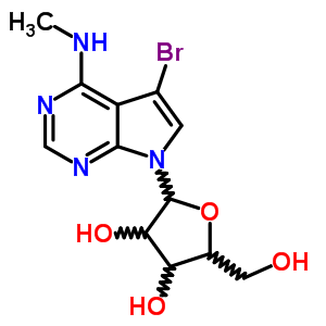 5-溴-n-甲基-7-b-d-呋核亚硝脲-7H-吡咯并[2,3-d]嘧啶-4-胺结构式_24386-88-7结构式