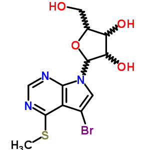5-溴-4-(甲基硫代)-7-b-d-呋核亚硝脲-7H-吡咯并[2,3-d]嘧啶结构式_24386-90-1结构式