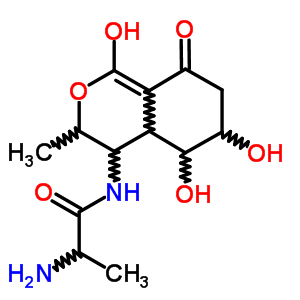 (2S)-2-氨基-N-[(3R,4R,4aR,5R,6R)-3,4,4a,5,6,7-六氢-5,6,8-三羟基-3-甲基-1-氧代-1H-2-苯并吡喃-4-基]-丙酰胺结构式_24397-89-5结构式