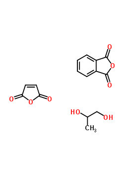 1,3-异苯并呋喃二酮与 2,5-呋喃二酮和 1,2-丙烷二醇的聚合物结构式_25037-66-5结构式