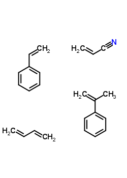 2-丙烯腈与 1,3-丁二烯, 苯乙烯和 (1-甲基乙烯基)苯的聚合物结构式_25120-20-1结构式
