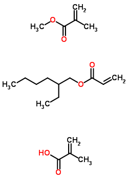 2-甲基-2-丙烯酸与 2-乙基己基 2-丙烯酸酯和甲基丙烯酸甲酯聚合物结构式_25133-98-6结构式