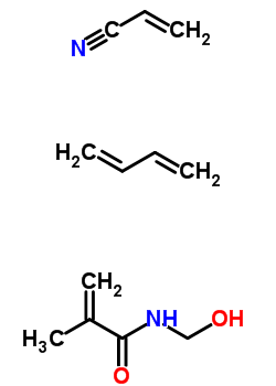 N-(羟基甲基)-2-甲基-2-丙烯酰胺与 1,3-丁二烯和 2-丙烯腈聚合物结构式_25135-82-4结构式
