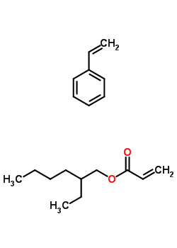 2-丙烯酸 2-乙基己基酯与苯乙烯聚合物结构式_25153-46-2结构式