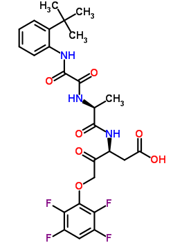 (S)-3-((s)-2-(2-(2-叔丁基苯基氨基)-2-氧代乙酰氨基)丙酰胺)-4-氧代-5-(2,3,5,6-四氟苯氧基)戊酸结构式_254750-02-2结构式