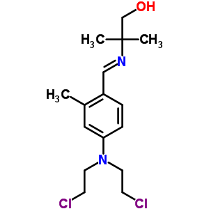 2-[[[4-[双(2-氯乙基)氨基]-2-甲基苯基]亚甲基]氨基]-2-甲基-1-丙醇结构式_25480-70-0结构式
