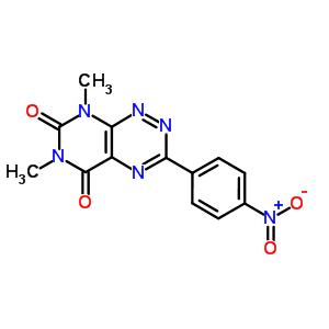 6,8-二甲基-3-(4-硝基苯基)-嘧啶并[5,4-e]-1,2,4-三嗪-5,7(6H,8H)-二酮结构式_25775-01-3结构式
