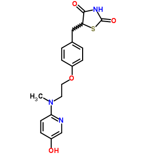 5-(4-{2-[(5-羟基-2-吡啶基)(甲基)氨基]乙氧基}苄基)-1,3-噻唑烷-2,4-二酮结构式_257883-22-0结构式
