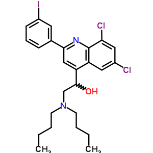 6,8-二氯-a-[(二丁基氨基)甲基]-2-(3-碘苯基)-4-喹啉甲醇结构式_25840-31-7结构式