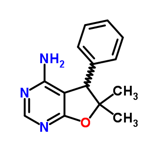 5,6-二氢-6,6-二甲基-5-苯基-呋喃并[2,3-d]嘧啶-4-胺结构式_25844-54-6结构式