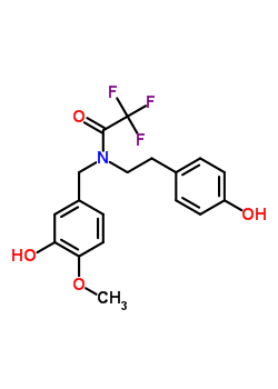 2,2,2-三氟-N-[(3-羟基-4-甲氧基苯基)甲基]-N-[2-(4-羟基苯基)乙基]-乙酰胺结构式_26668-50-8结构式