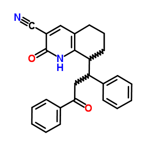 1,2,5,6,7,8-六氢-2-氧代-8-(3-氧代-1,3-二苯基丙基)-3-喹啉甲腈结构式_2683-05-8结构式