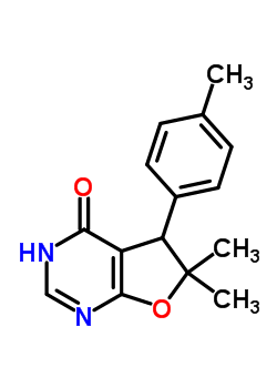 5,6-二氢-6,6-二甲基-5-(4-甲基苯基)-呋喃并[2,3-d]嘧啶-4(3H)-酮结构式_27228-59-7结构式