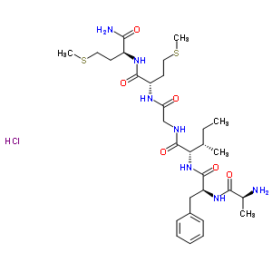L-丙氨酰-L-苯丙氨酰-L-异亮氨酰甘氨酰-L-蛋氨酰-蛋氨酰胺盐酸盐结构式_2807-80-9结构式