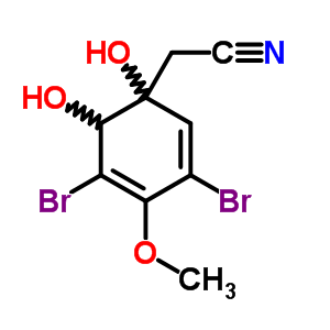 (1S,6r)-3,5-dibromo-1,6-dihydroxy-4-methoxy-2,4-cyclohexadiene-1-acetonitrile Structure,28656-91-9Structure