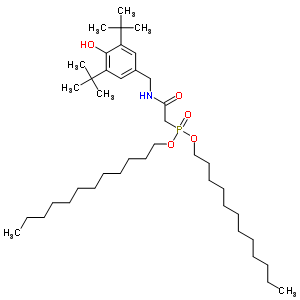 (8CI)-[[(3,5-二-叔丁基-4-羟基苄基)氨基甲酰]甲基]-磷酸二十二酯结构式_29492-41-9结构式