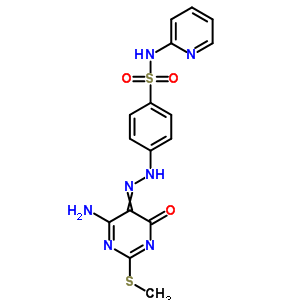 4-[2-[4-氨基-1,6-二氢-2-(甲基硫代)-6-氧代-5-嘧啶]二氮杂烯]-n-2-吡啶-苯磺酰胺结构式_29817-69-4结构式