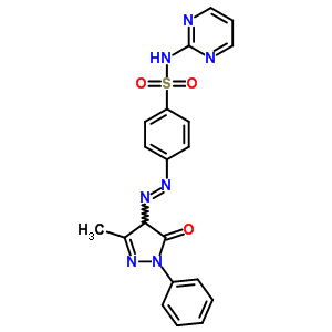 4-[2-(4,5-二氢-3-甲基-5-氧代-1-苯基-1H-吡唑-4-基)二氮杂烯]-N-2-嘧啶-苯磺酰胺结构式_29821-98-5结构式
