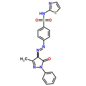4-[2-(4,5-二氢-3-甲基-5-氧代-1-苯基-1H-吡唑-4-基)二氮杂烯]-n-2-噻唑-苯磺酰胺结构式_29822-01-3结构式