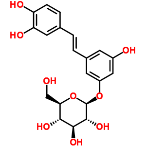 白皮杉醇葡萄糖苷；白皮杉醇-3-O-β-D-葡萄糖苷结构式_29884-49-9结构式
