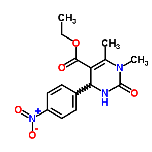 1,6-二甲基-4-(4-硝基苯基)-2-氧代-1,2,3,4-四氢嘧啶-5-羧酸乙酯结构式_301319-39-1结构式