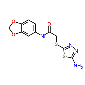 2-[(5-Amino-1,3,4-thiadiazol-2-yl)thio]-n-(1,3-benzodioxol-5-yl)acetamide Structure,301335-14-8Structure