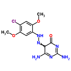 4(3H)-pyrimidinone,2,6-diamino-5-[2-(4-chloro-2,5-dimethoxyphenyl)diazenyl]- Structure,30189-09-4Structure