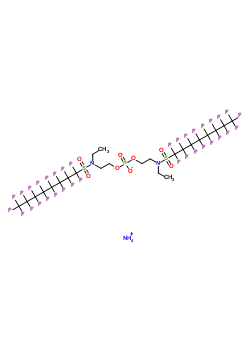 二[2-[N-乙基(十七氟辛烷)磺酰基氨基]乙基]磷酸酯铵盐结构式_30381-98-7结构式