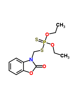 二硫代磷酸O,O-二乙基S-(2,3-二氢-2-氧代苯并恶唑-3-基甲基)酯结构式_30725-71-4结构式