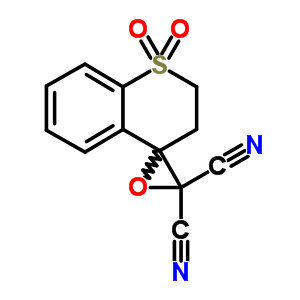 2,3-二氢-螺[4H-1-苯并硫代吡喃-4,2-环氧乙烷]-3,3-二甲腈 1,1-二氧化物结构式_31273-51-5结构式