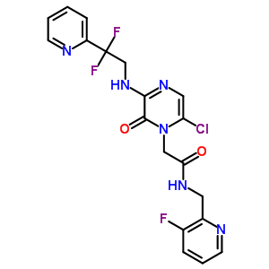 6-氯-3-[[2,2-二氟-2-(2-吡啶)乙基]氨基]-N-[(3-氟-2-吡啶)甲基]-2-氧代-1(2H)-吡嗪乙酰胺结构式_312904-62-4结构式