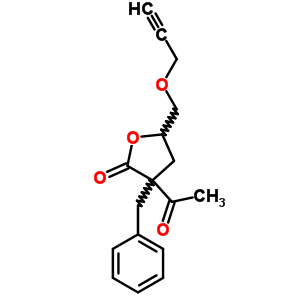 3-乙酰基-3-苄基-4,5-二氢-5-(2-丙炔氧基甲基)-2(3h)-呋喃酮结构式_31339-79-4结构式