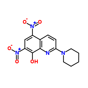 5,7-二硝基-2-(1-哌啶基)-8-羟基喹啉结构式_31568-89-5结构式