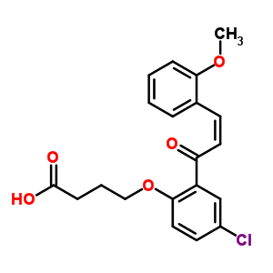 4-[4-氯-2-[(Z)-3-(2-甲氧基苯基)丙-2-烯酰基]苯氧基]丁酸结构式_31574-38-6结构式