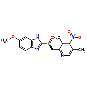2-[(S)-(3,5-二甲基-4-硝基吡啶-2-基)甲基亚磺酰]-6-甲氧基-1H-苯并咪唑结构式_317807-10-6结构式