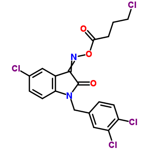 5-氯-1-[(3,4-二氯苯基)甲基]-, 3-[O-(4-氯-1-氧代丁基)肟]1H-吲哚-2,3-二酮结构式_320420-78-8结构式