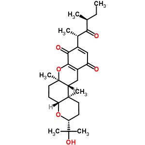 (3R,4aR,6aR,12aR,12bR)-3-(2-羟基丙-2-基)-6a,12b-二甲基-9-[(2S,4S)-4-甲基-3-氧代己烷-2-基]-1,2,3,4a,5,6,12,12a-八氢苯并吡喃并[6,5-b]苯并吡喃-8,11-二酮结构式_32450-26-3结构式