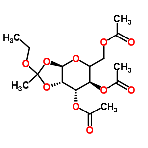 3,4,6-三-O-乙酰基-alpha-D-吡喃葡萄糖1,2-(乙基原乙酸酯)结构式_3254-17-9结构式