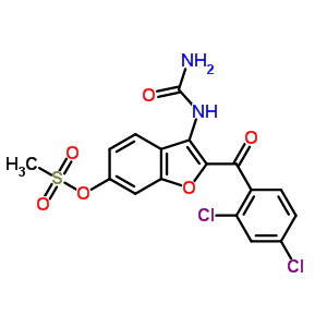 [2-(2,4-二氯苯甲酰基)-6-[(甲基磺酰基)氧基]-3-苯并呋喃]-尿素结构式_329306-27-6结构式
