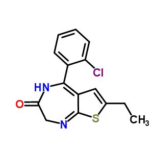 2H-噻吩并(2,3-e)(1,4)二氮杂革-2-酮,1,3-二氢-5-(o-氯苯基)-7-乙基-结构式_33671-37-3结构式