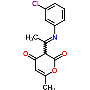2H-吡喃-2,4(3H)-二酮,3-[1-[(3-氯苯基)亚氨基]乙基]-6-甲基-结构式_33757-23-2结构式
