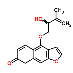 4-(2-羟基-3-甲基丁-3-烯氧基)-8H-苯并[f][1]苯并呋喃-7-酮结构式_33889-70-2结构式