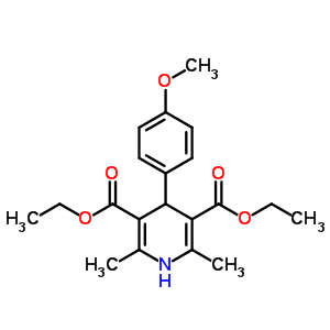(9ci)-1,4-二氢-4-(4-甲氧基苯基)-2,6-二甲基-3,5-吡啶二羧酸二乙酯结构式_34014-60-3结构式