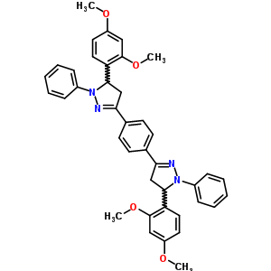 5-(2,4-二甲氧基苯基)-3-[4-[5-(2,4-二甲氧基苯基)-1-苯基-4,5-二氢吡唑-3-基]苯基]-1-苯基-4,5-二氢吡唑结构式_34135-54-1结构式