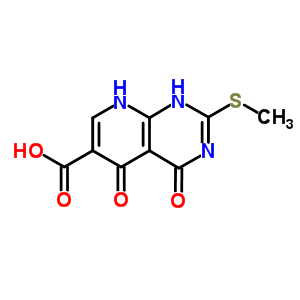 3,4,5,8-四氢-2-(甲基硫代)-4,5-二氧代-吡啶并[2,3-d]嘧啶-6-羧酸结构式_34259-41-1结构式