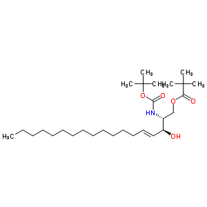 N-叔丁氧羰基-1-特戊酰D-赤式-鞘氨醇结构式_342649-71-2结构式