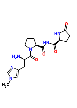 (2S)-N-[(2S)-1-[(2S)-2-氨基-3-(1-甲基咪唑-4-基)丙酰]吡咯烷-2-羰基]-5-氧代吡咯烷-2-甲酰胺结构式_34367-55-0结构式