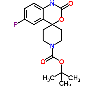 6-氟-1,2-二氢-2-氧代螺[4H-3,1-苯并噁嗪-4,4-哌啶]-1-羧酸 1,1-二甲基乙酯结构式_345938-08-1结构式