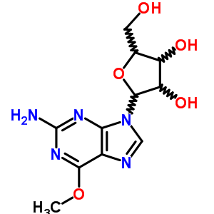 2-(2-氨基-6-甲氧基嘌呤-9-基)-5-(羟基甲基)四氢呋喃-3,4-二醇结构式_34793-34-5结构式